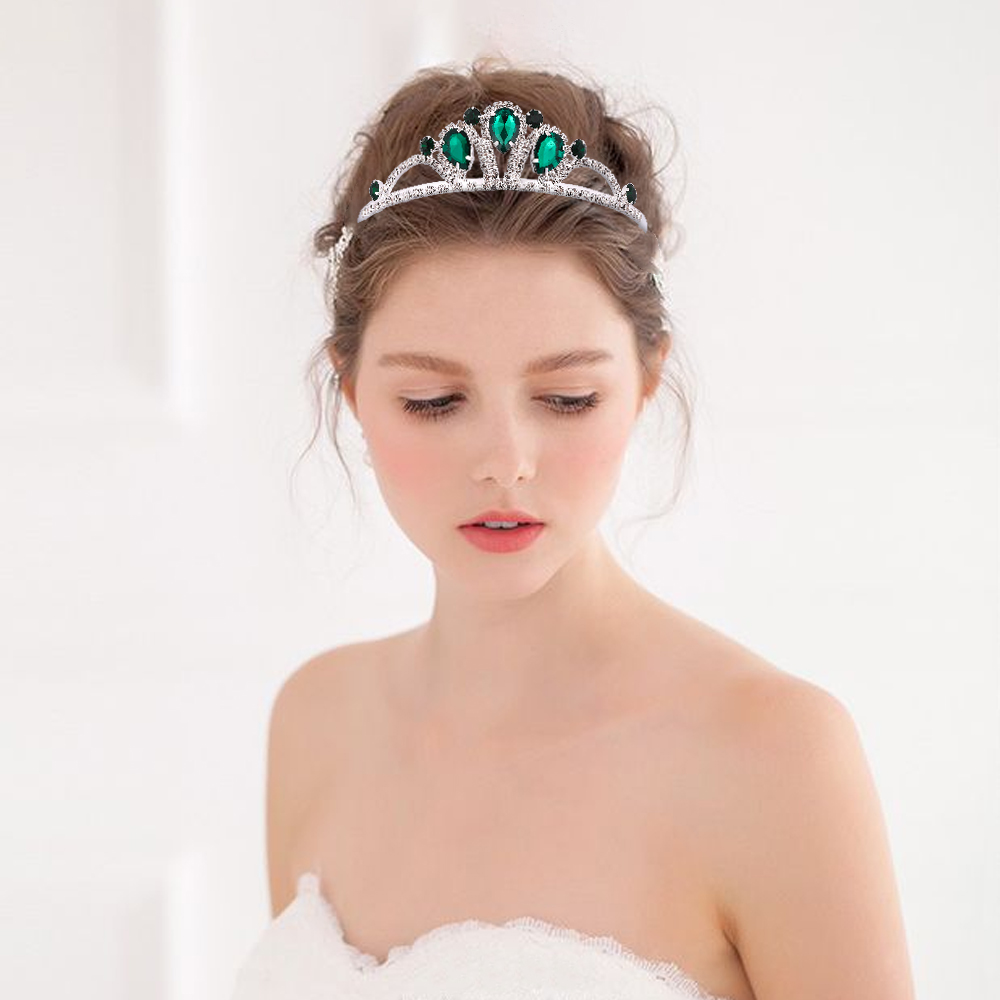 Birthday Tiara Colorful Wedding Crown Girl Tiara With Combs
