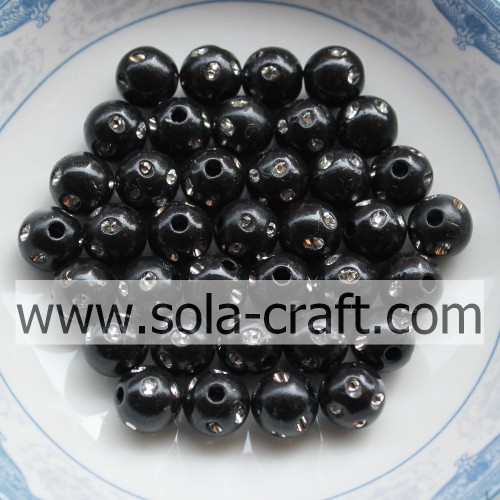 5MM Special Design Artificial Round Disco Dot Beads Black Color