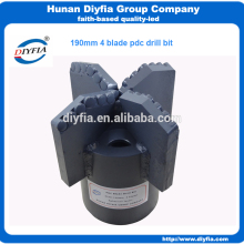 4 wings PDC Hard rock non-coring diamond oil drill bit
