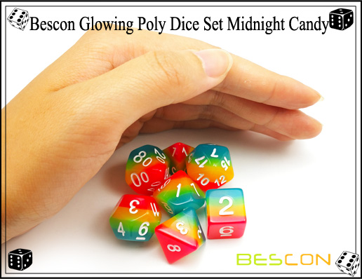 Bescon Glowing Poly Dice Set Midnight Candy-7