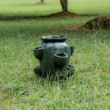 Banho de pássaro cerâmico verde tigela grande