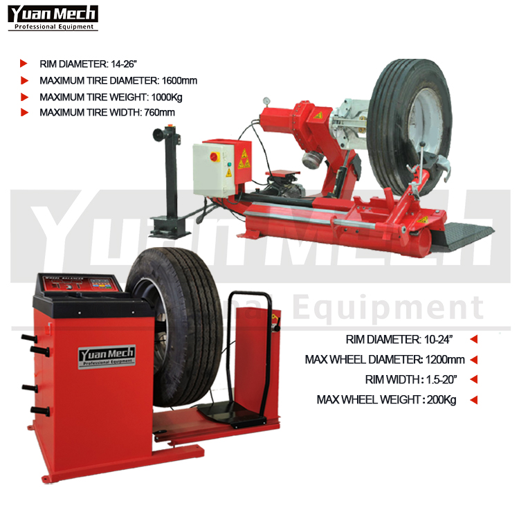 Yuanmech14-26 "Caminhão de caminhão pesado e balanceador de pneus de serviço pesado