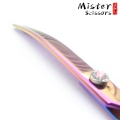 Pink Titanium Professional Pet Dog Grooming Curved Thinning Scissors