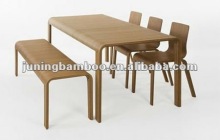 Bamboo tables and chairs-Carbonized color