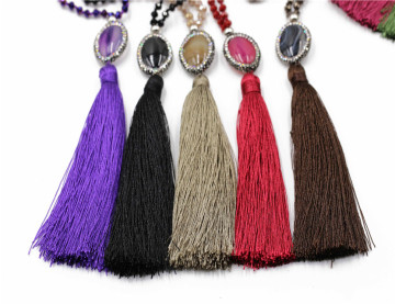 woman's tassel necklace 2018 wholesale boho style beaded tassel necklace