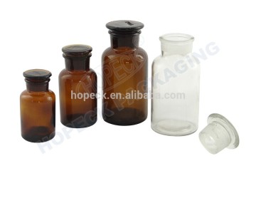 wide mouth reagent glass bottle, pharmaceutic glass bottle,