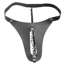 Cinturón de castidad de cuero con cadena de metal Cinturón de castidad femenina correa Chastity dispositivo de mujeres