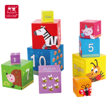 New Wooden Animal Stacking Cubes: Educational Building Blocks Toys for Kids