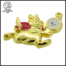 Gold 3D mouse metal charm bracelet