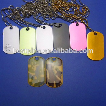 sublimation dog tag aluminum recessed printing logo dog tag necklace