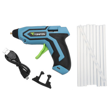 Tonfon 3.6V Cordless Hot Glue Guns USB Rechargable Melt Glue Guns Kits With 10 Glue Sticks 2000mAh Large Battery Capacity