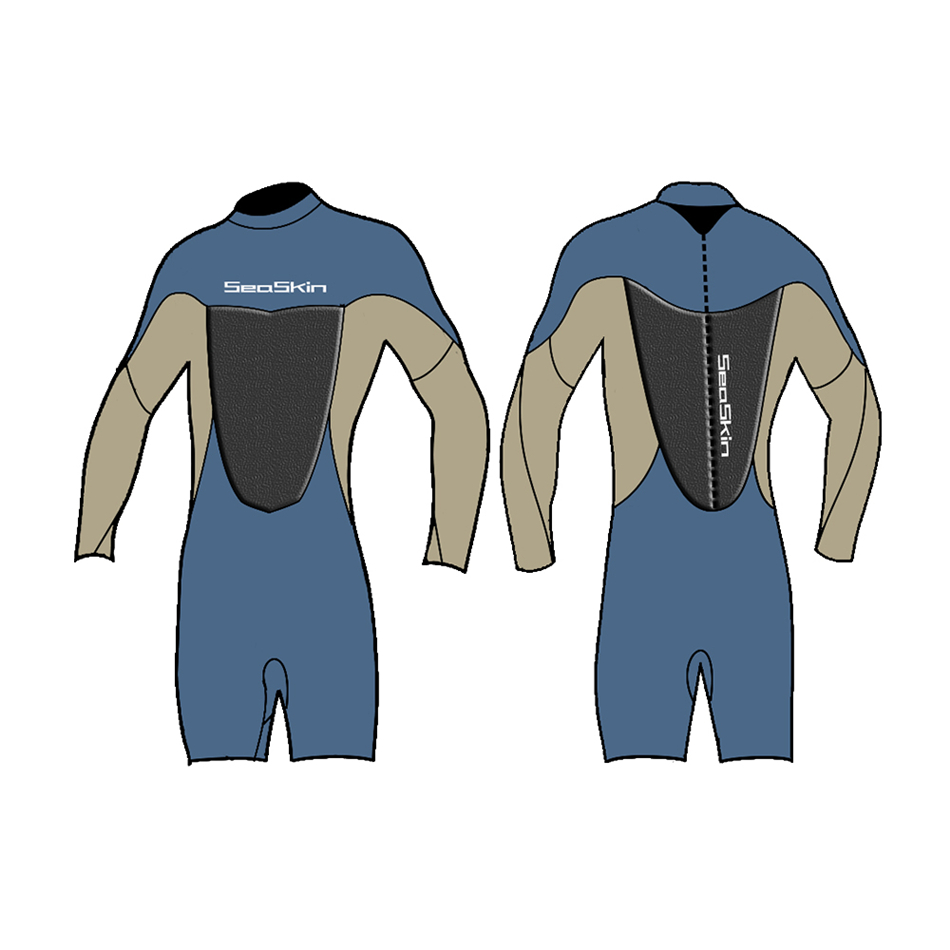 Zeegeten heren rug zip duikwetsuits met lange mouwen