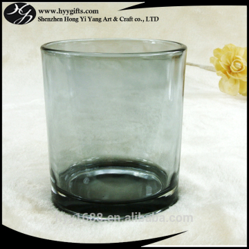 450ml large transparent grey glass candle holder