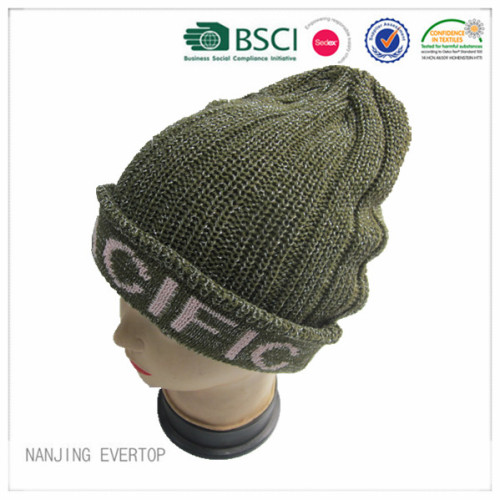 Nuovo stile d'oliva Jacquard Cuff Beanie