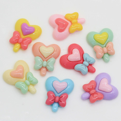 Fancy Magic Candy Stick Heart Painted Shaped Resin Cabochon For Handmade Craftwork Decor Beads Charms Slime