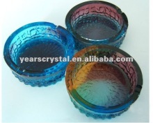 liuli glaze color crystal cigarette ashtray with engraved logo color (R-1009