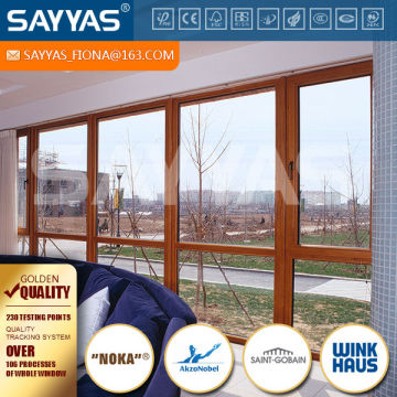 bullet proof glass wood alu window