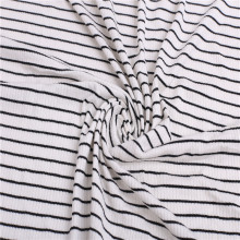 Durable Black White stripe Knitted Rib Fabric