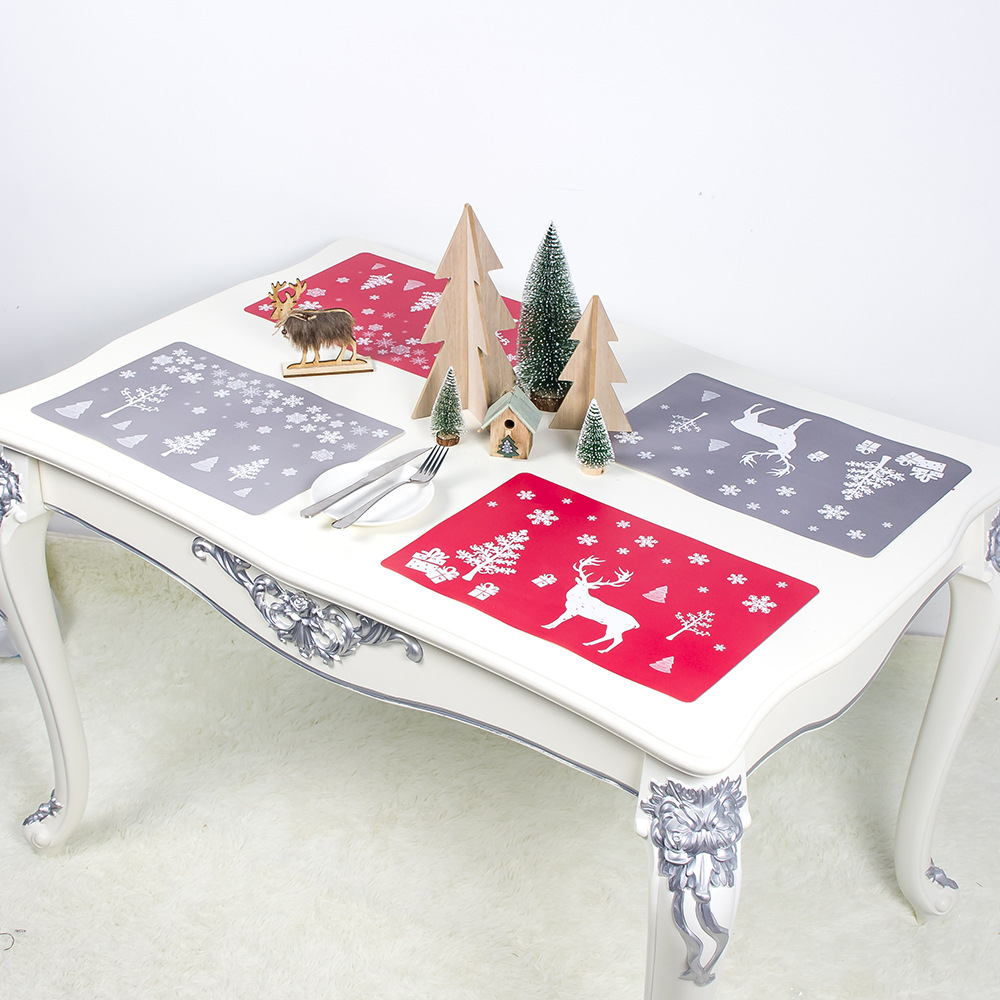 deer Snow Scene Pattern Soft Thickened Cotton Red Christmas Tablecloth Rectangular/Round Dustproof Cover Towel