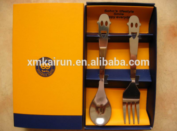 Smile Gift box Stainless Steel cutlery spoon fork present set China Characteristic