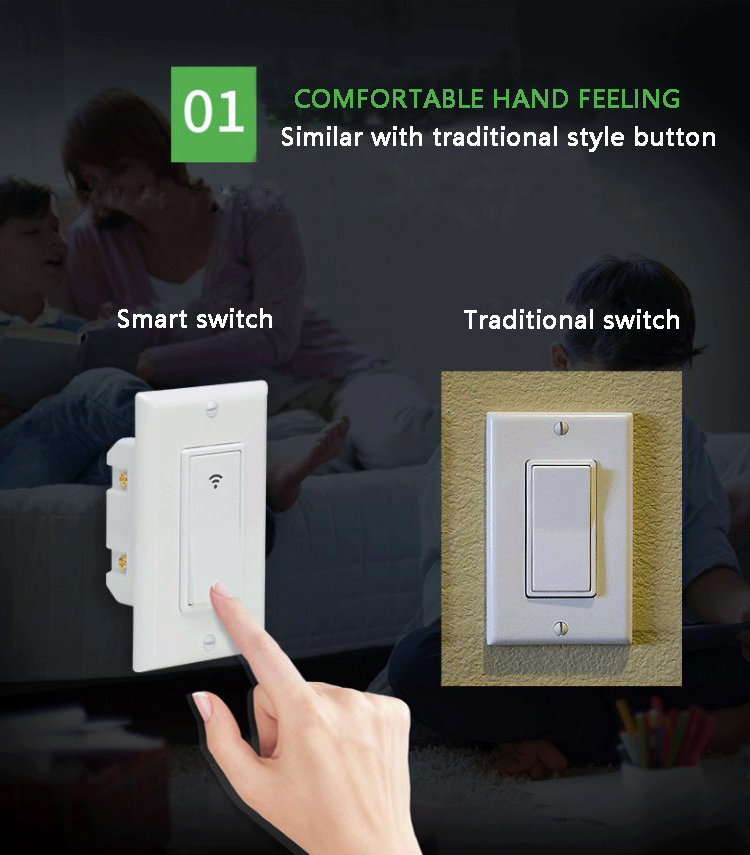 Hot sale WIFI smart US standard switch APP remote control smart home switch