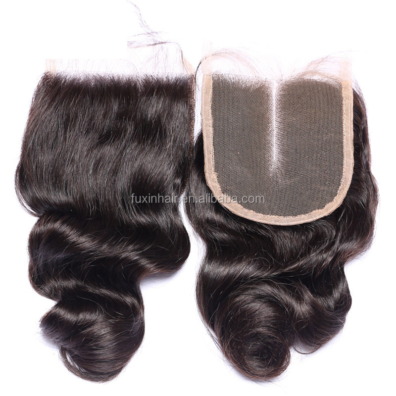 brazilian 4*4 human hair transparent swiss lace closure silk free middle 3 part