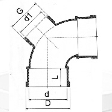 Din Drainage Upvc Elbow90 ° Warna Kelabu Pintu Belakang