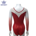 Oanpaste merk reade famkes gymnastykle klean Gymnastyske Leotards