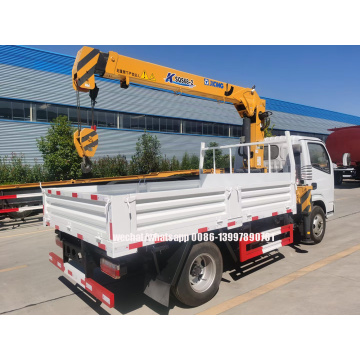 Dongfeng RHD Cargo Truck Mounted XCMG 3.2T Telescopic Crane