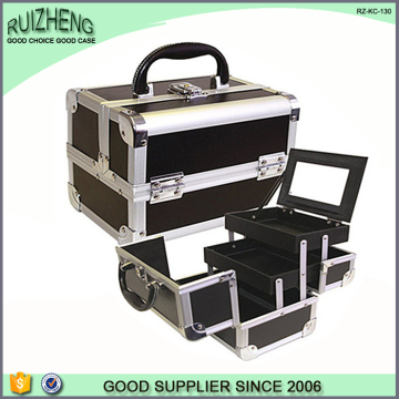 Leather suitcase make up vanity case