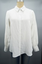 Solid White Ladies Long Sleeve Shirt