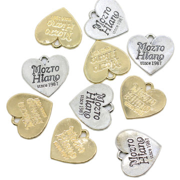 Wholesale 100Pcs Gold Color Love Heart Shape Charm Pendants For DIY Necklace Bracelet Jewelry Making Handmade Accessories