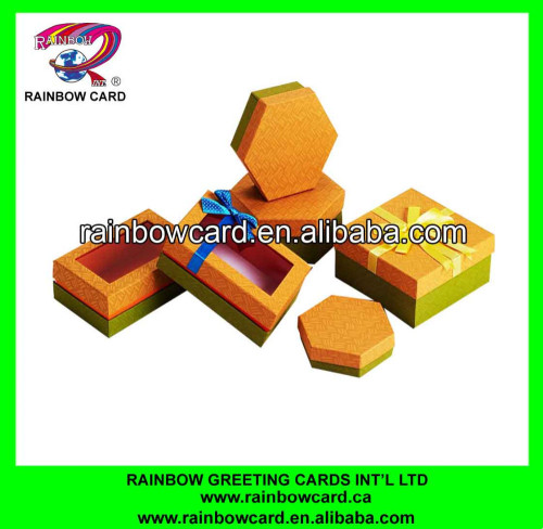 hexagon paper rigid box for gift