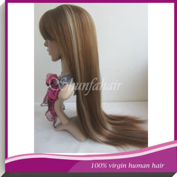 Full lace wig with fringe,virgin brazilian remy full lace wig,brazilian hair ombre color full lace wig