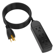 Wholesale 15A Black Household Power Strip & Extension Cord