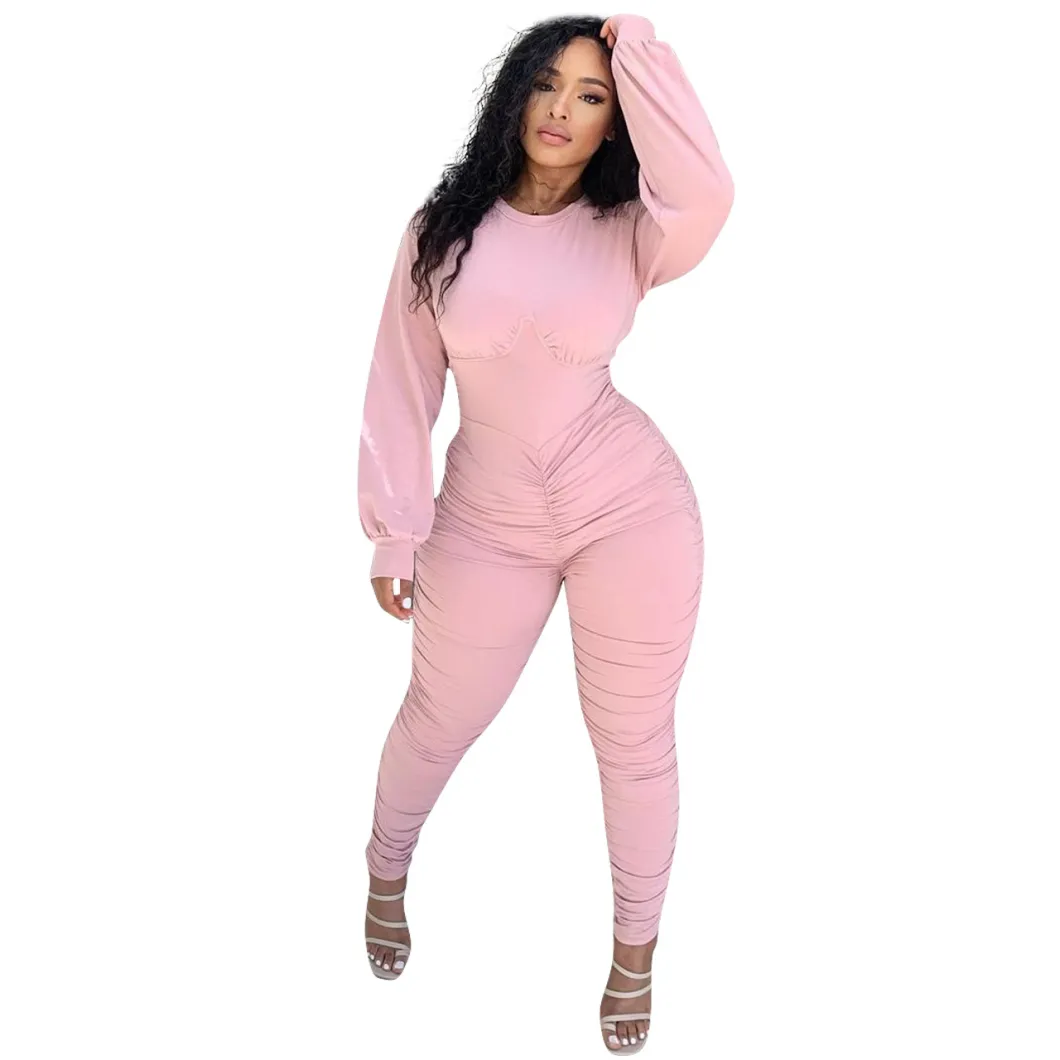 New Arrival Fall Autumn Romper Long Sleeve Bodysuit Women Sleeve Warm Woman 2020 High Quality Stacked Jumpsuit