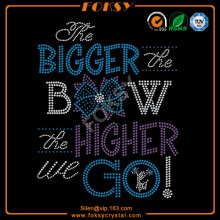 The bigger the bow the higher we go cheer motif strass