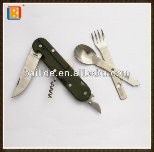 2017 New Style Multi Fork And Spoon With ABS Handle Camping Folding Cutlery Knife Set