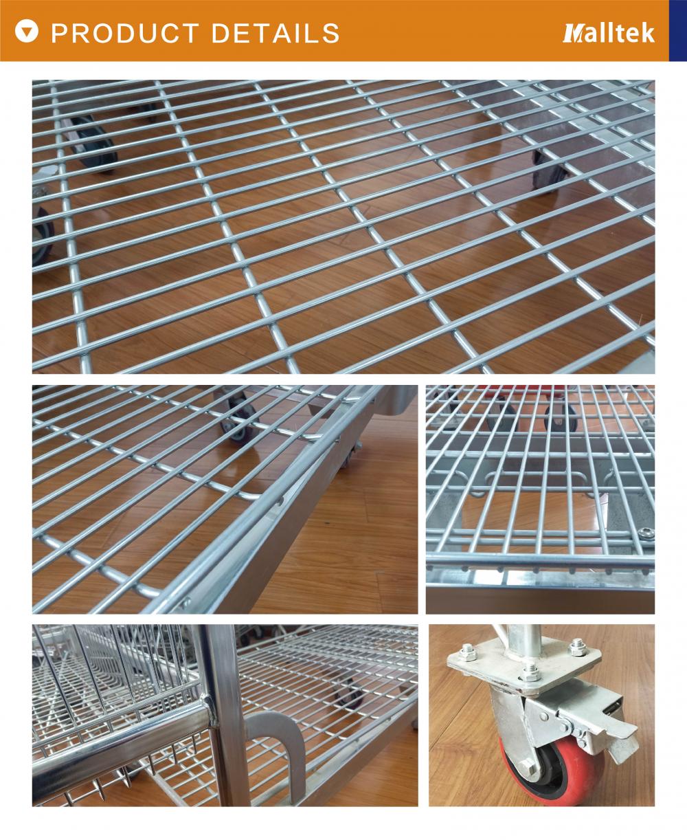 Heavy Duty Warehouse Cargo Wire Mesh Trolley