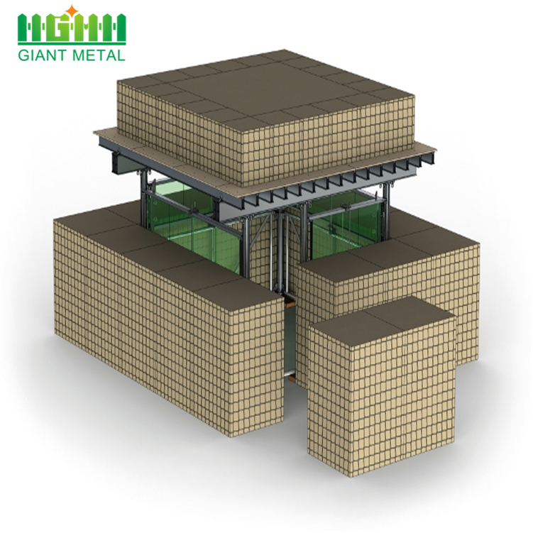 الإمارات العربية المتحدة دبي hesco 0.61x0.61x0.61m جدار حقيبة عسكرية hesco