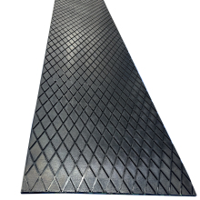 Rhombic rubber sheet for roller coverings