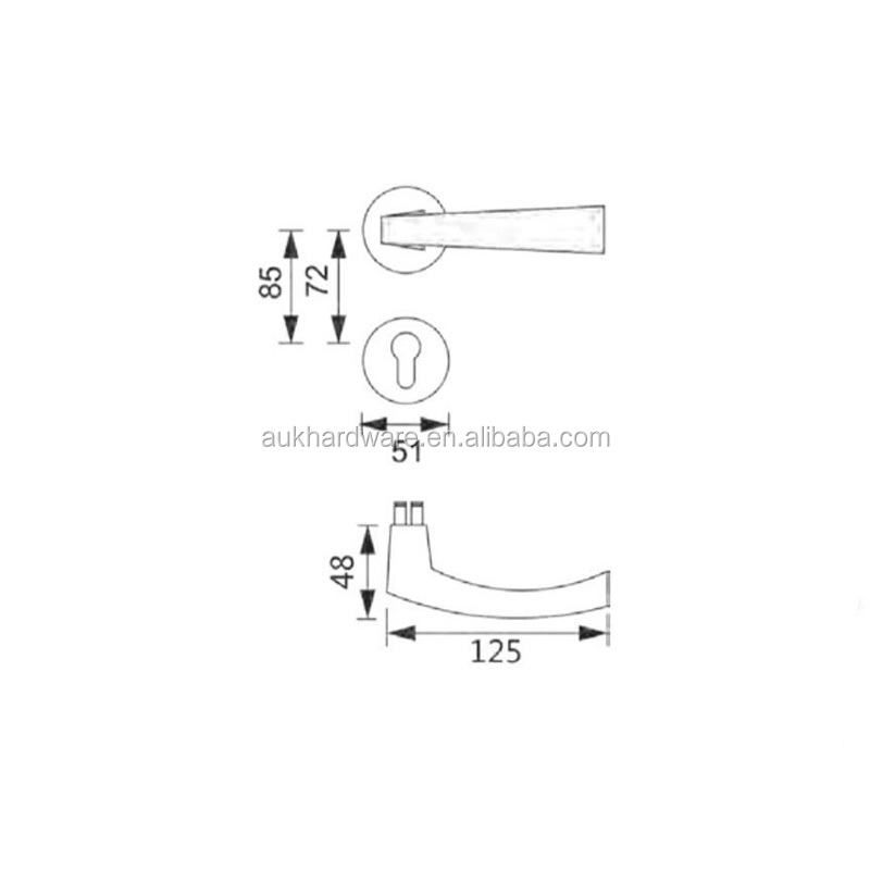 Luxury Style Solid Zinc Alloy Inner Euro Door Lever Handle
