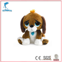 Plush brown and white sorrowful dog