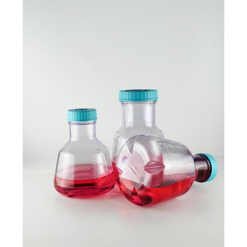 250mL Polycarbonate Erlenmeyer Flasks Baffled Seal Cap