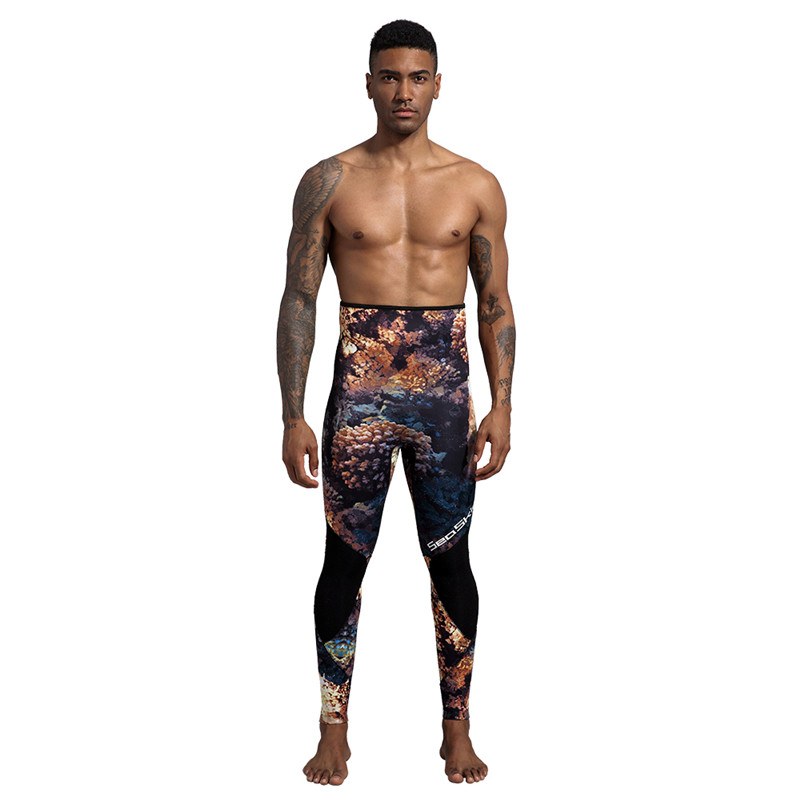 Seaskin deux pièces hommes camouflage Spearfishing wettSuits