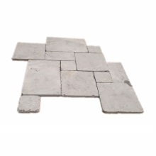 French Pattern Tumbled Blue Grey Limestone Tiles for Outdoor Gardens