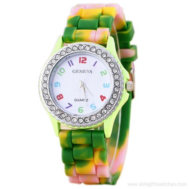 Original Design Girls Diamond Silicone Watches