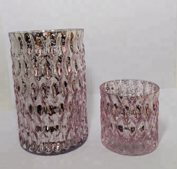 crystal frosted glass candle holder
