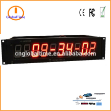 IP rack mount 6 digital Red LED display clock