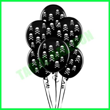 12 inches skull printed latex balloons